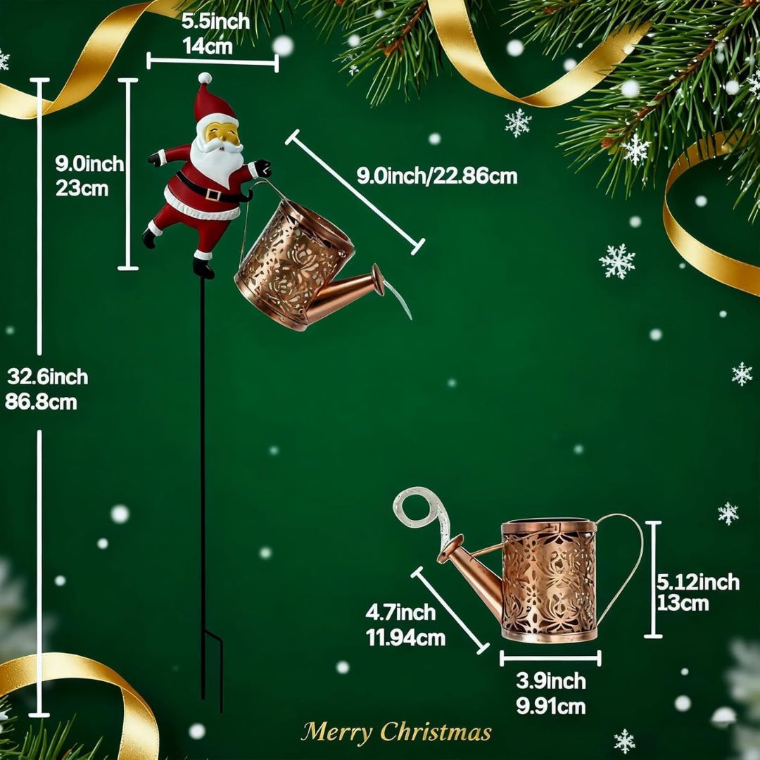 Leuchtende Weihnachtsgießkanne