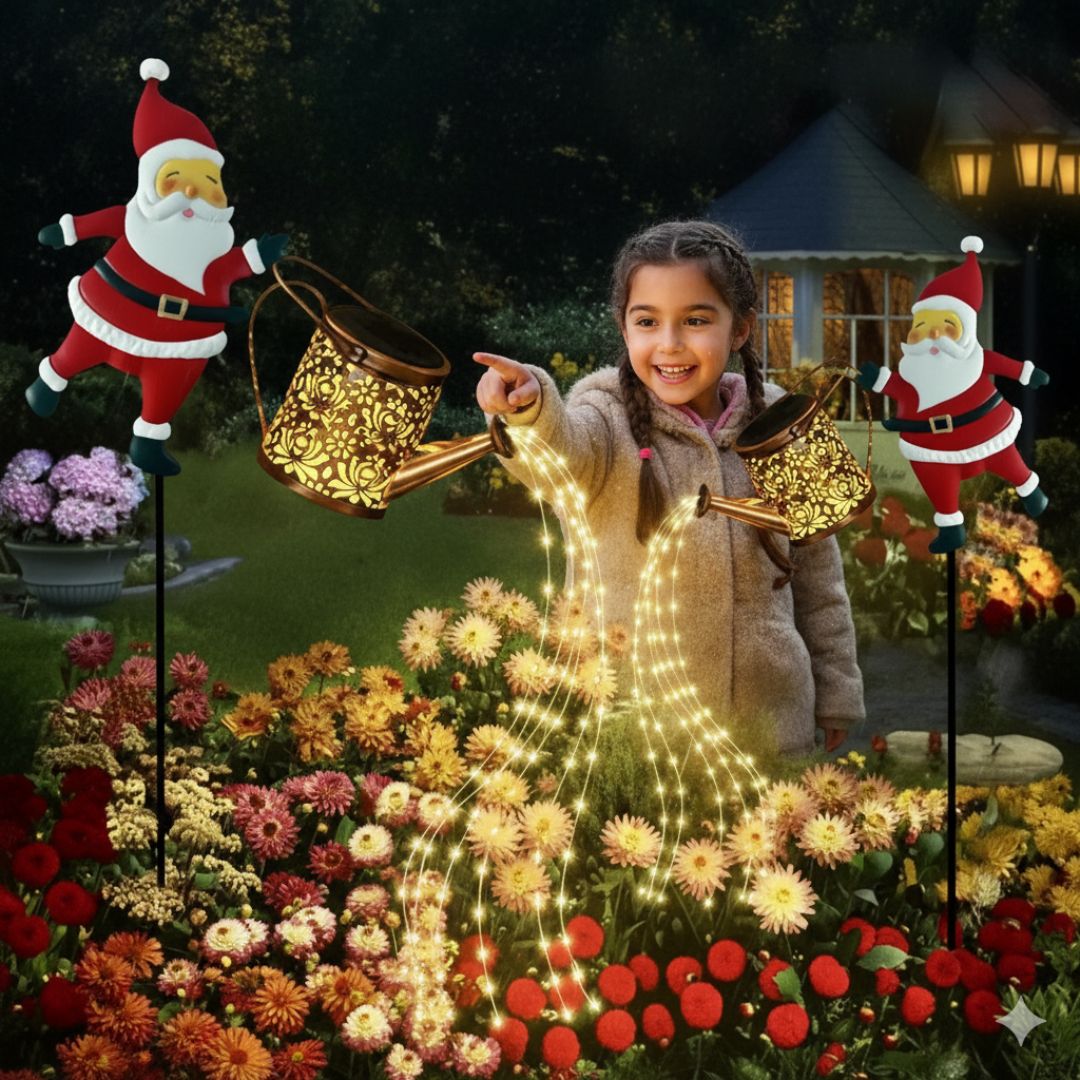 Leuchtende Weihnachtsgießkanne