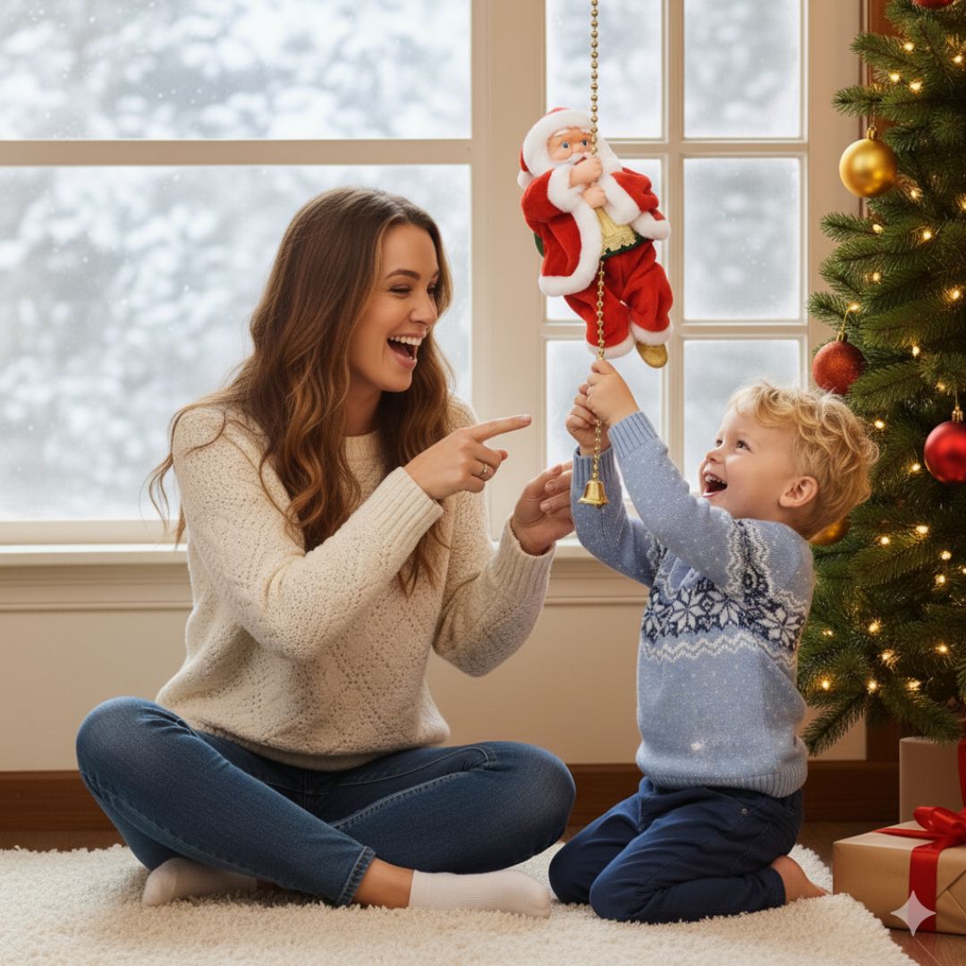Kletternder Weihnachtsmann