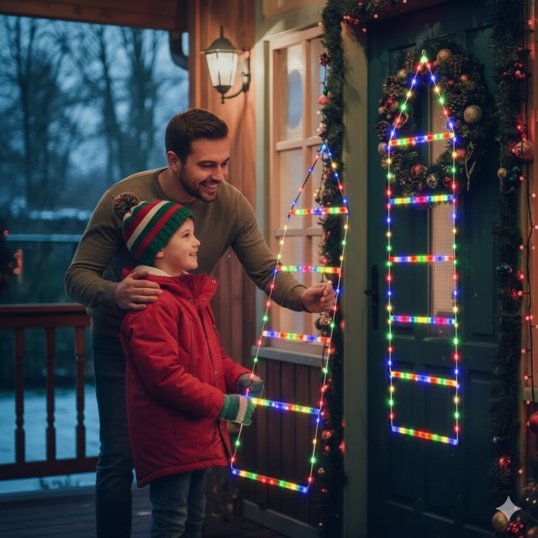 Leuchtende Weihnachtsmann Kletterleiter