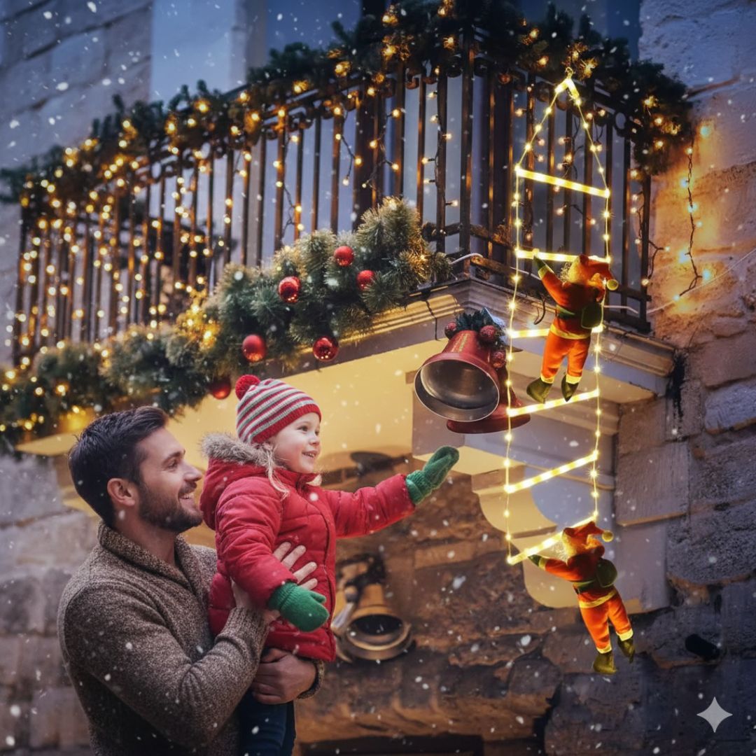 Leuchtende Weihnachtsmann Kletterleiter