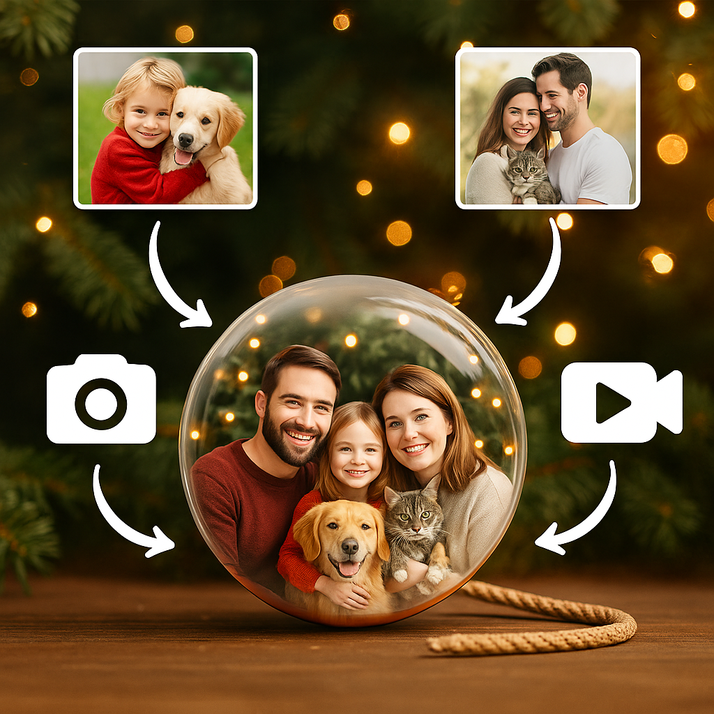 WeihnachtsMomente – Die personalisierte Foto- und Video Kugel